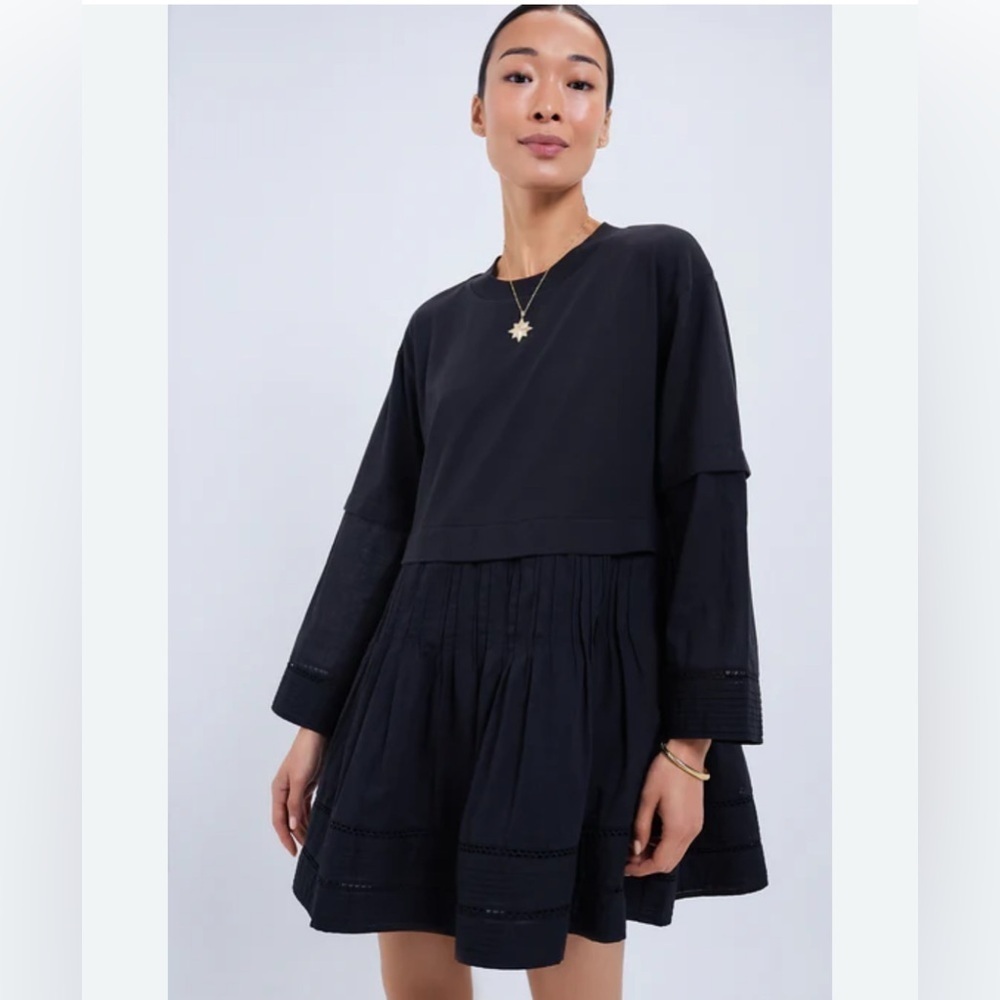 Sea New York Tunic Mini Cotton Dress in Black Size 0